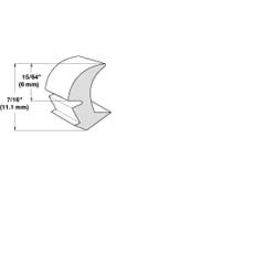 Panel Retainer, 7/16"X15/64" clear, 1000 foot roll