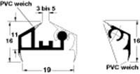 Glass Profile, plastic, gray, 2.5 meters