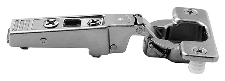 Clip Top 95D Thick Door Hinge, Straight-Arm, Free Swing, Press-In
