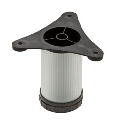 Adjustable foot leveler, matt aluminum, 50mm diameter x 9"