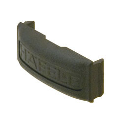 Omni Track, cover cap with Hafele logo, 38x17mm base plate, plastic, black