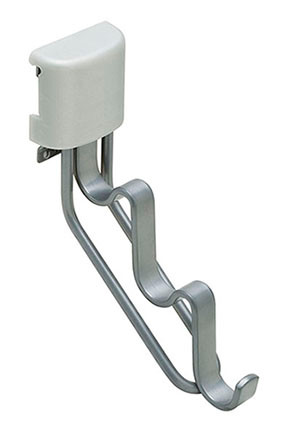 Omni Track, valet hook, steel, matt aluminum, closet