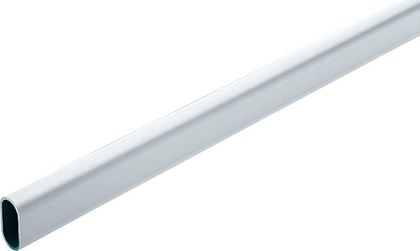 Oval Wardrobe Tube, aluminum, matt, 30mm x 15mm x 1.3mm x 2438mm