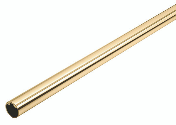 Synergy Elite Wardrobe Tube, aluminum, polished brass, 1 5/16" diameter, 8' long