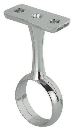 Wardrobe Rail Center Support, zinc, chrome-plated, 25mm