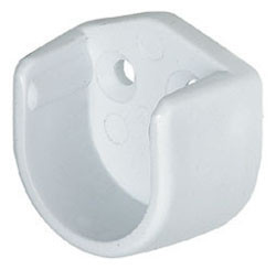 Wardrobe Tube Support, plastic, white, 19mm