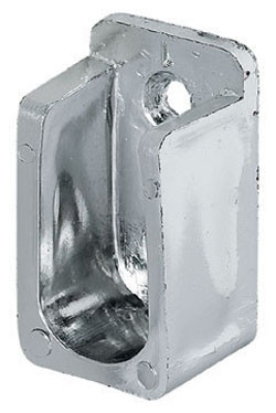 Oval Wardrobe Tube Support, plastic, chrome-plated, 15mm x 30mm