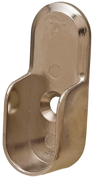 Oval Wardrobe Tube Support, zinc, nickel-plated, 15mm x 30mm