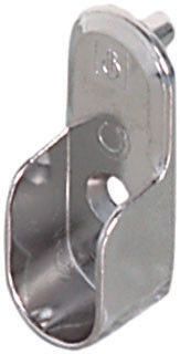 Oval Wardrobe Tube Support, zinc, matt aluminum, 15mm x 30mm