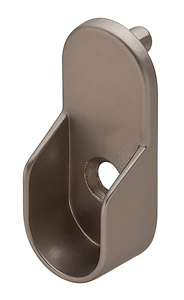 Oval Wardrobe Tube Support, zinc, matt nickel, 15mm x 30mm