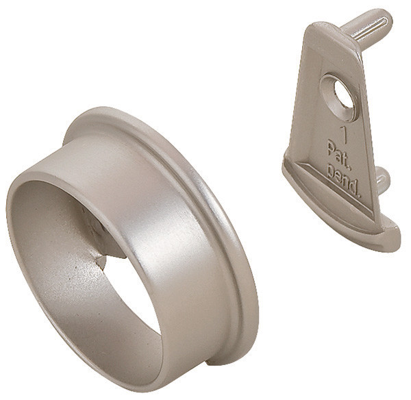 Synergy Elite Wardrobe Tube Support, zinc, matt nickel, 1 5/16" diameter