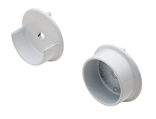 Synergy Wardrobe Tube Support, zinc, white, for 1 5/16" diameter tube