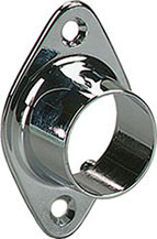 Wardrobe Tube Support Flange rod support, closet rod flange, fully enclosed, zinc, chrome-plated, for 1 1/16" diameter tube