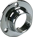 KV Wardrobe Tube Support, fully enclosed, zinc, chrome-plated, for 1 5/16" diameter tube