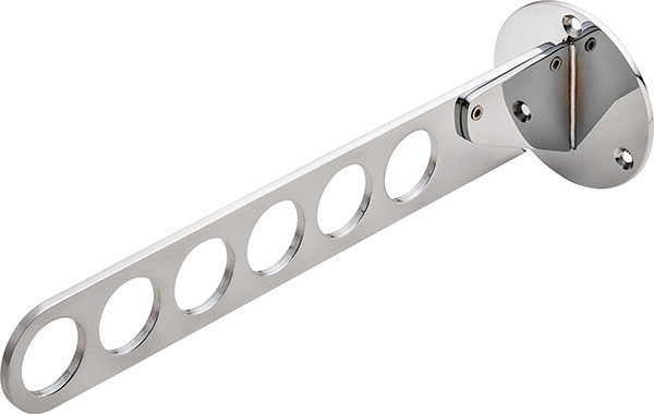 Laundry valet, steel polished chrome, 6-holes, 285mm x 75mm x 75mm