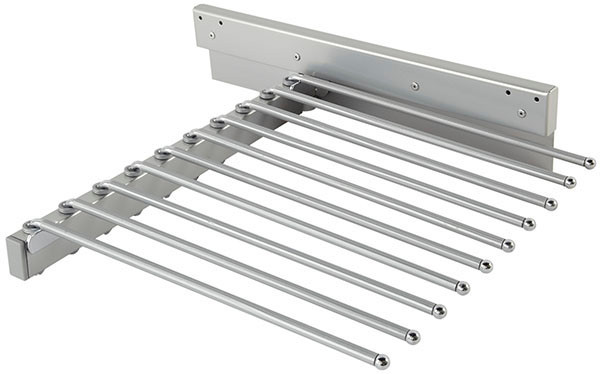 Trousers Rack, steel, chrome plated, 465mm x 505mm x 100mm , extends