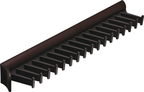 Synergy Tie Rack with Slide, aluminum, dark oil rubbed bronzed, plastic, black, 11 15/16" length