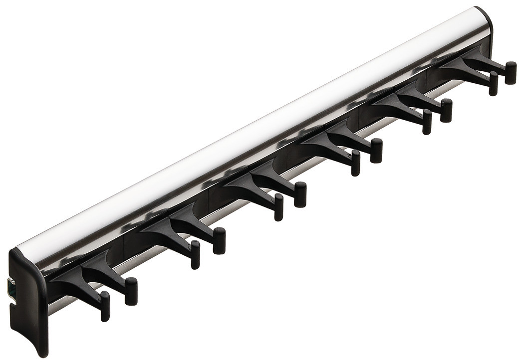 Synergy Belt Rack, Synergy Collection, 6 Hook, 14 1/8" With 3/4 extension slide, Polished chrome