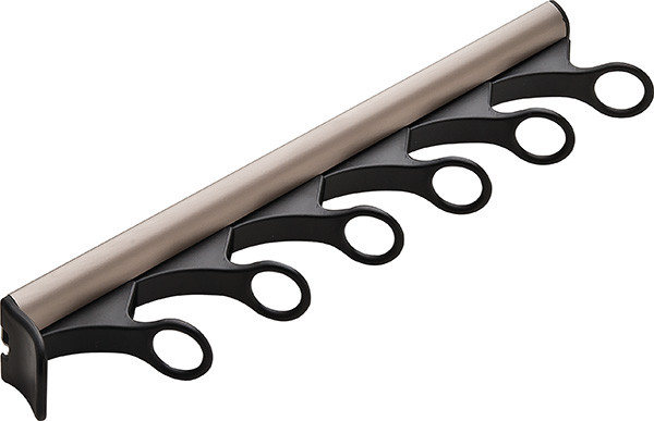Synergy Scarf Rack with Slide, aluminum, nickel-plated matt, plastic, black, 14 1/8" length