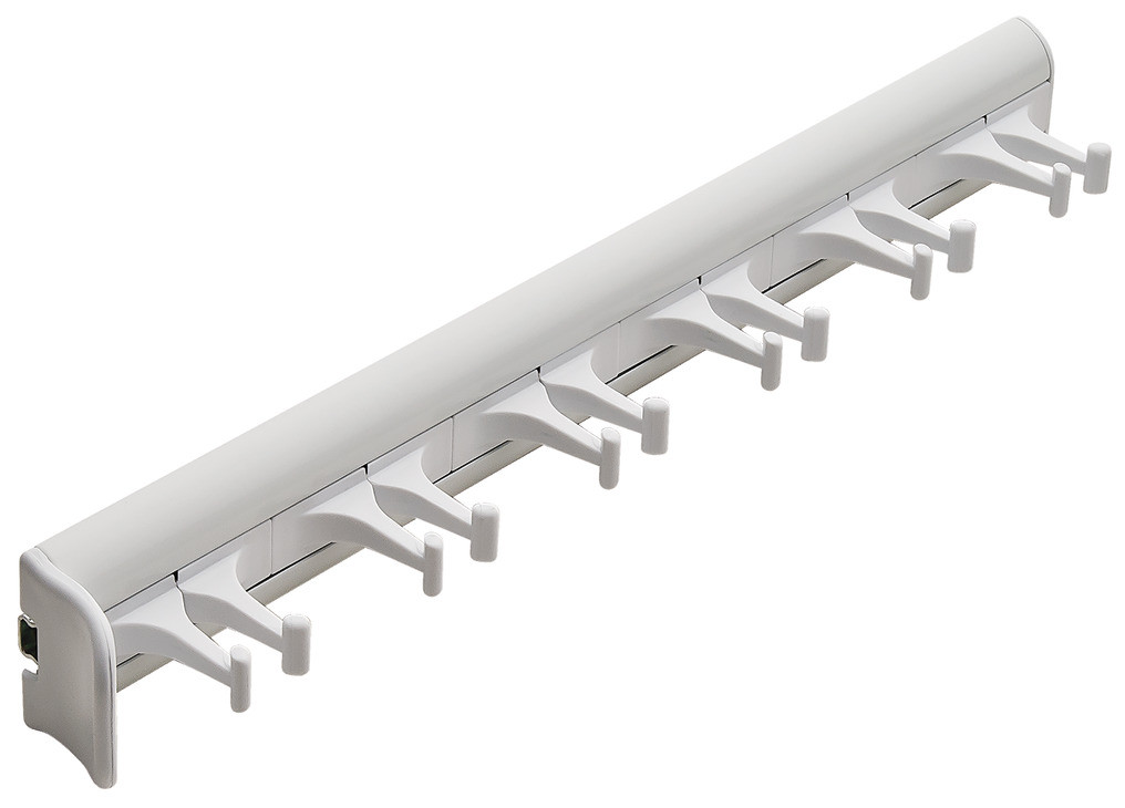 Synergy Belt Rack, Synergy Collection, 6 Hook, 14 1/8" With 3/4 extension slide, White Item no.