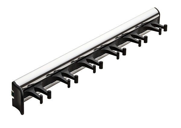 Synergy Belt Rack with Slide, aluminum, matt, plastic, black, 14 1/8" length