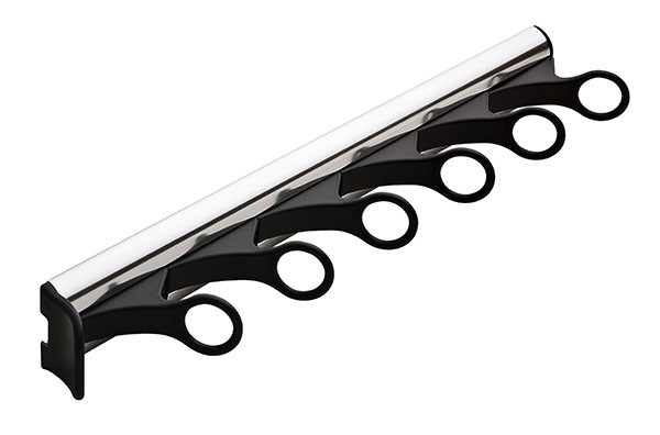 Synergy Scarf Rack with Slide, aluminum, matt, plastic, black, 14 1/8" length