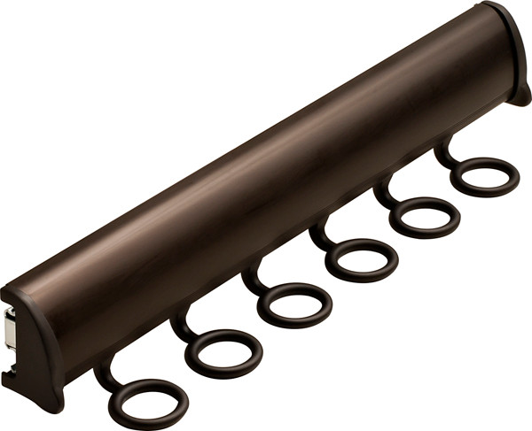 Synergy Elite Scarf Rack, with full extension slide, aluminum with zinc hooks, dark oil rubbed bronze, zinc, 13 7/8" length