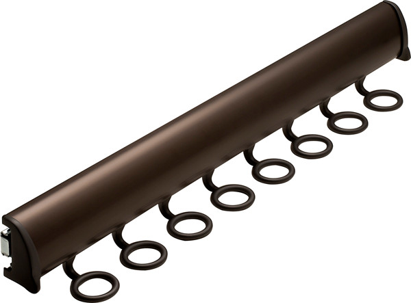 Synergy Elite Scarf Rack with full extension slide, aluminum with zinc hooks, dark oil-rubbed bronzed, zinc, 17 7/8" length