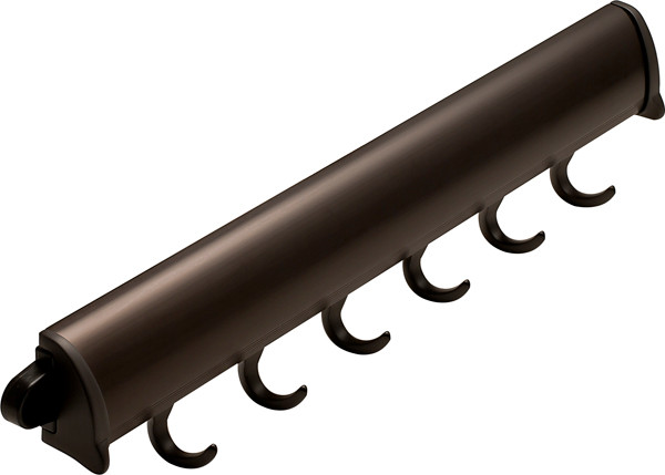Synergy Elite Accessory Hook, fixed, aluminum with zinc hooks, dark oil-rubbed bronzed, zinc, 15 1/4" length