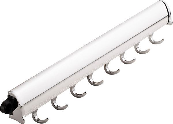 Synergy Elite Accessory Hook, fixed, aluminum with zinc hooks, chrome-plated polished, zinc, 19 1/4" length