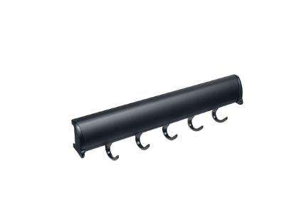 Synergy Elite Belt Rack, with full extension slide, aluminum with zinc hooks, BLACK, 11 7/8" length