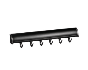Synergy Elite Belt Rack, with full extension slide, aluminum with zinc hooks, BLACK, zinc, 13 7/8" length