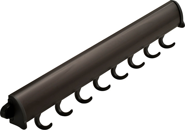 Fixed Accessory Rack, TAG Synergy Elite Collection, BLACK, 8 Hook, 19 1/4"