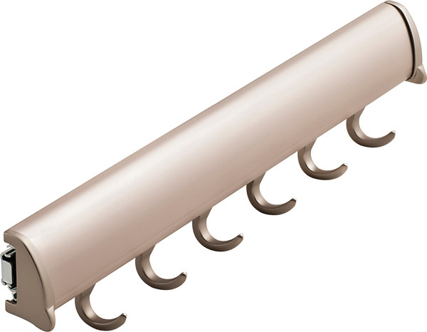 Synergy Elite Belt Rack, with full extension slide, aluminum with zinc hooks, nickel-plated matt, zinc, 13 7/8" length