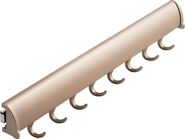 Synergy Elite Belt Rack with full extension slide, aluminum with zinc hooks, nickel-plated matt, zinc, 17 7/8" length