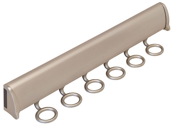 Synergy Elite Scarf Rack with full extension slide, aluminum with zinc hooks, nickel-plated matt, zinc, 17 7/8" length