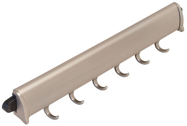 Synergy Elite Accessory Hook, fixed, aluminum with zinc hooks, nickel-plated matt, zinc, 15 1/4" length