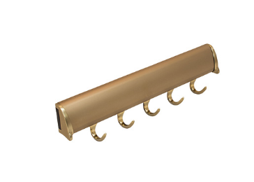 Belt Rack, TAG Synergy Elite Collection, Matt Gold, With full extension slide,5 Hook, 11 7/8"