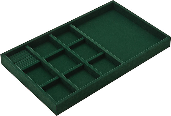 Jewelry Tray, nylon / felt, teal green, 22 15/16" x 14" x 2"