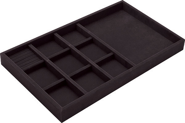 Jewelry Tray, nylon / felt, black, 22 15/16" x 14" x 2"