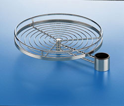 Basket Round, steel, polished chrome, with wire & bottom & arm
