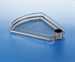 Basket Shelf, steel, polished chrome, with wire
