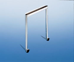 Table Legs, steel, polished chrome, with casters, 770mm