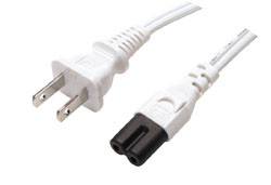 Supply Lead US-Plug, plastic, white, 2meters
