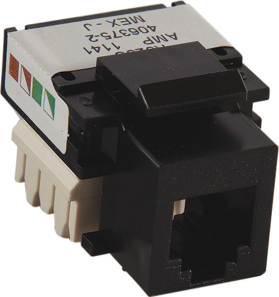 Data Module, hard wire, RJ 11 Cat.3, plastic, black