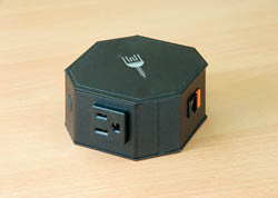 Power/Data Fixed Unit, two power, two RJ-45 data outlet, steel, black