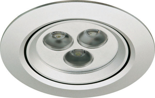 Basik LED Down Light, warm, white, 3000k, aluminum, silver, 90mm