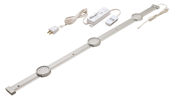Select HE LED, slideline light system, cool, white, 5000K, aluminum, 3 piece kit, with 15W dimmable driver