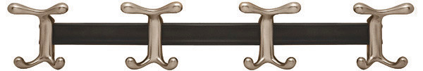 Coat Hook, Bella Italiana, zinc, satin nickel, 110 x 86 x 585mm