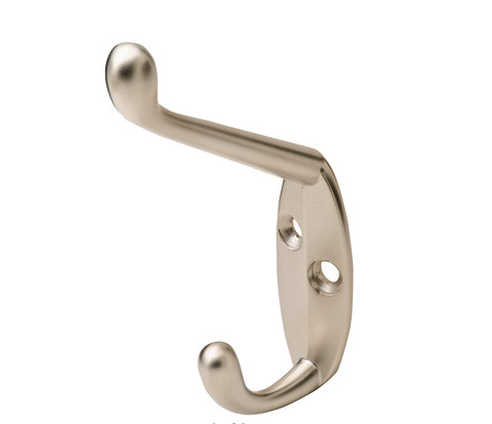 Coat Hook, 18 x 55 x 90 mm (W x D x H). Matt nickel